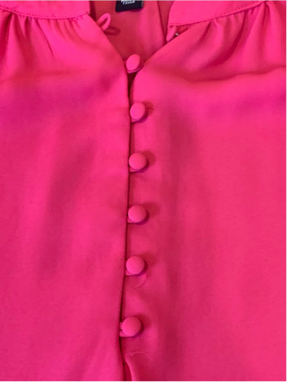 Zac & Rachel Top Large Fuchsia Hot Pink Ruffle Flutter Sleeves - Picture 3 of 7